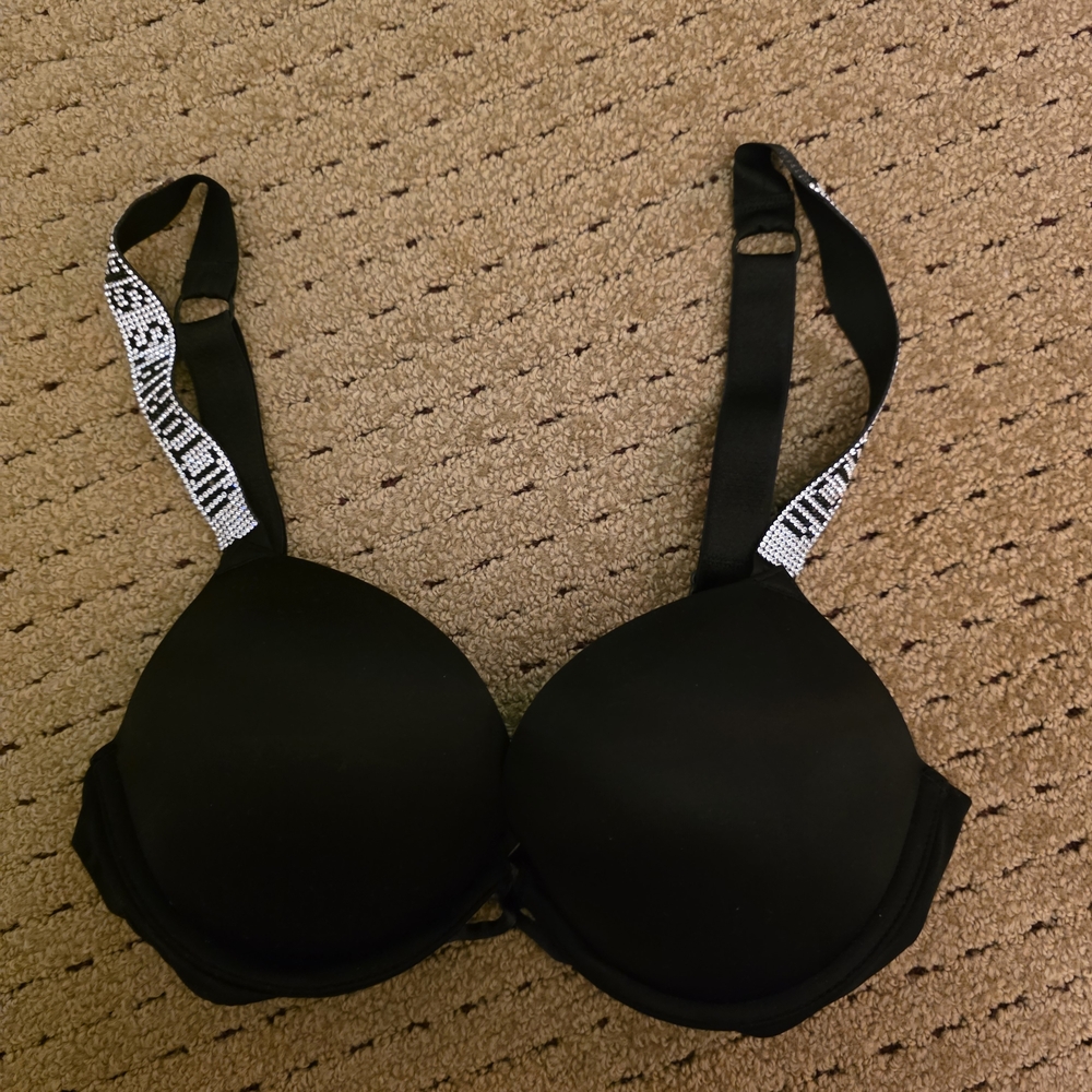 Victoria's Secret Black Bra with Logo Straps